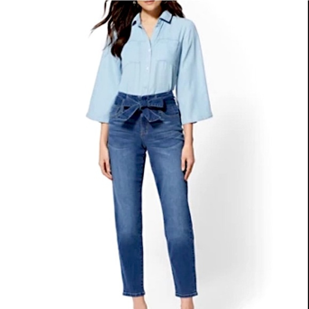 Soho NY&CO Paper Bag Waist Slim Leg Jeans